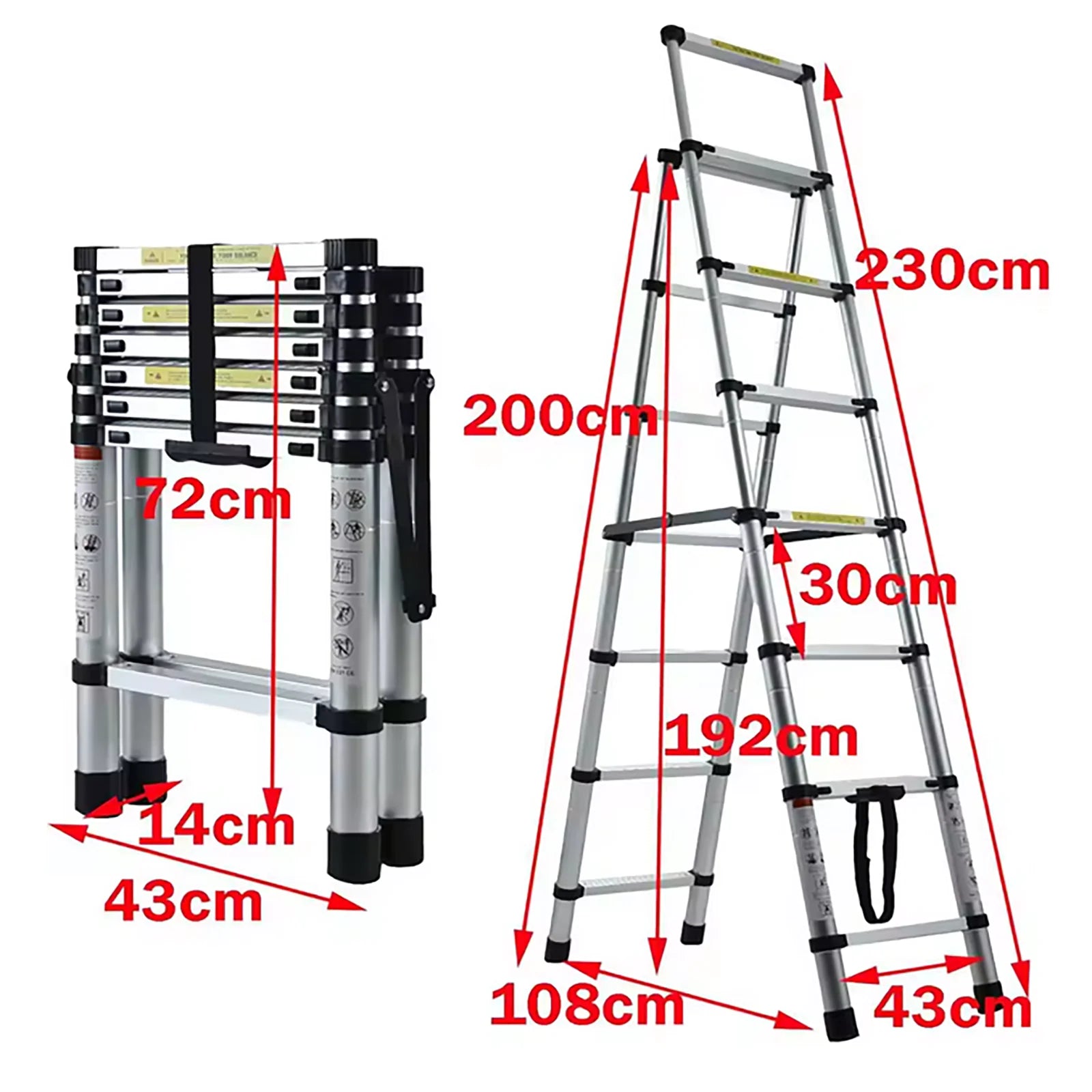 StepMaster — Telescopic A-Frame Step Ladder