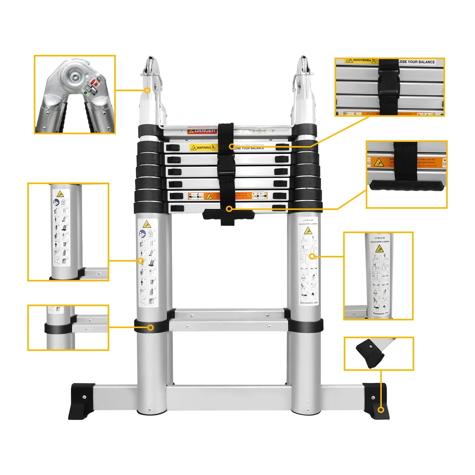 5M A-Frame + Extension Combination Ladder - DualFrame 500