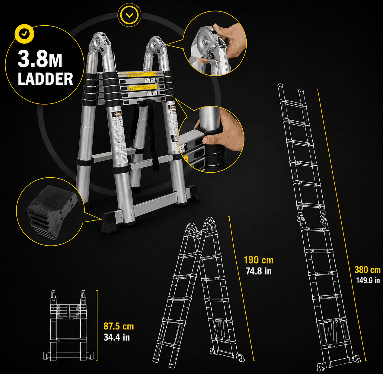 DualFrame 380 — 3-in-1 A-Frame & Telescopic Ladder