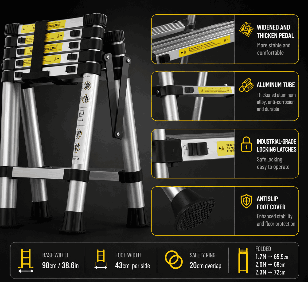 StepMaster — Telescopic A-Frame Step Ladder