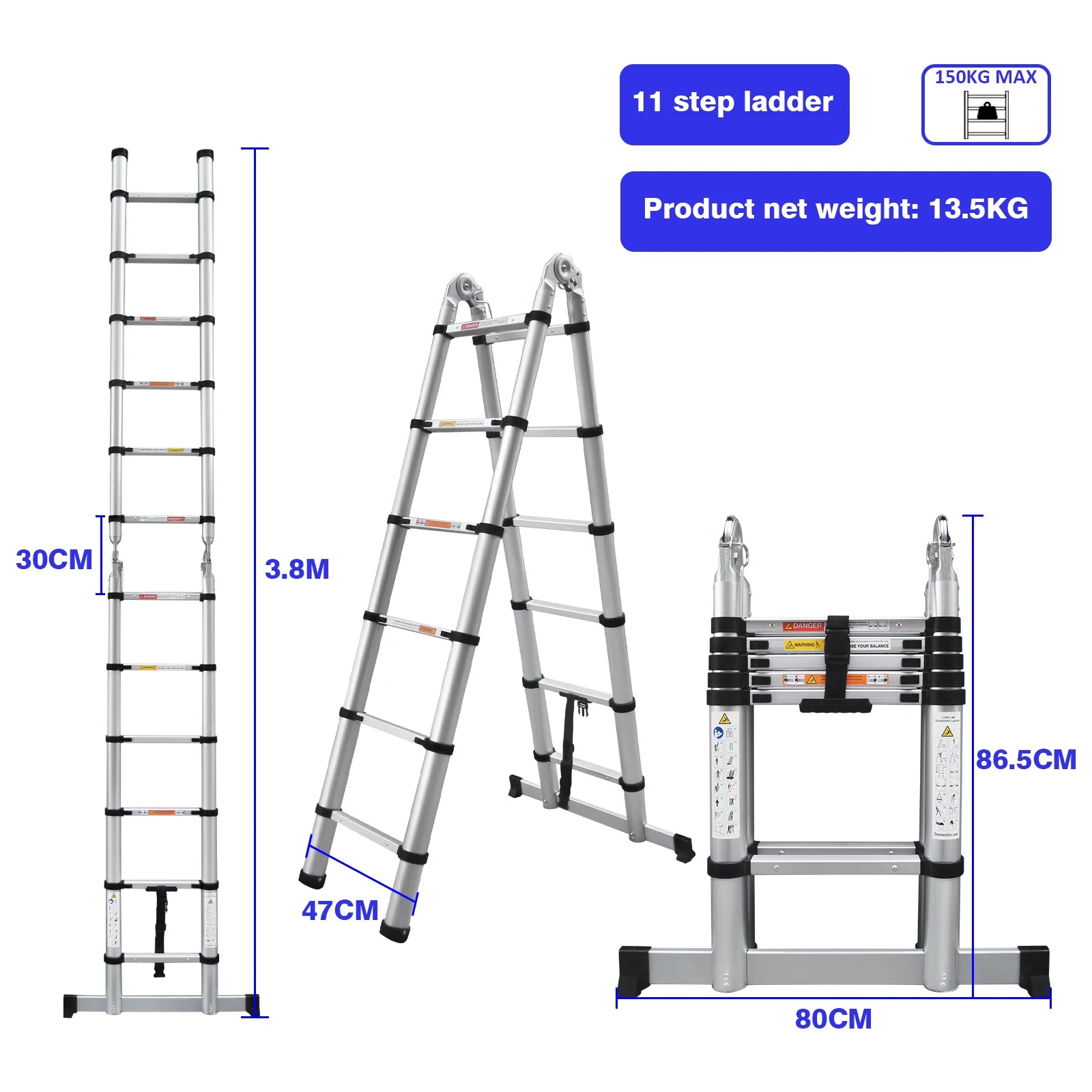 DualFrame 380 — 3-in-1 A-Frame & Telescopic Ladder