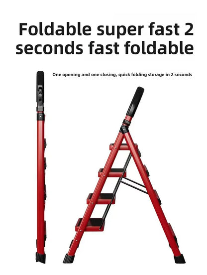 4-Step Carbon Steel Folding Step Ladder - StepHome C4