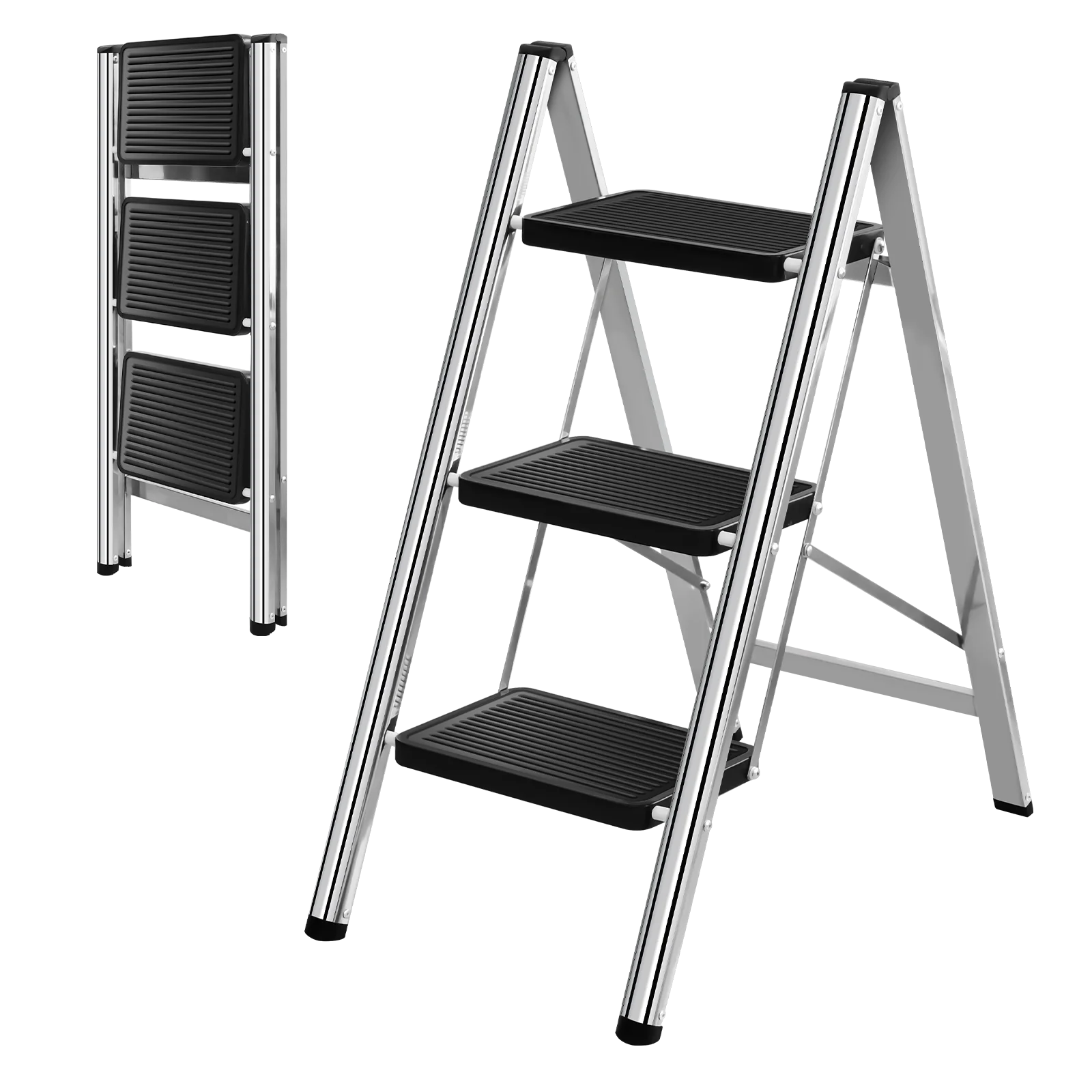 Steelrise — 2 & 3-Step Folding Step Ladder