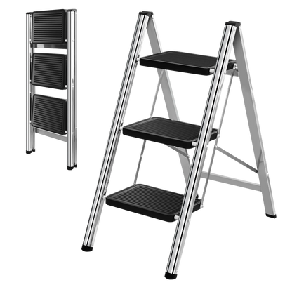 Steelrise — 2 & 3-Step Folding Step Ladder