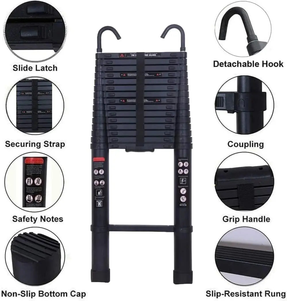 6.2M Telescopic Ladder with Roof Hooks - SkyReach 620