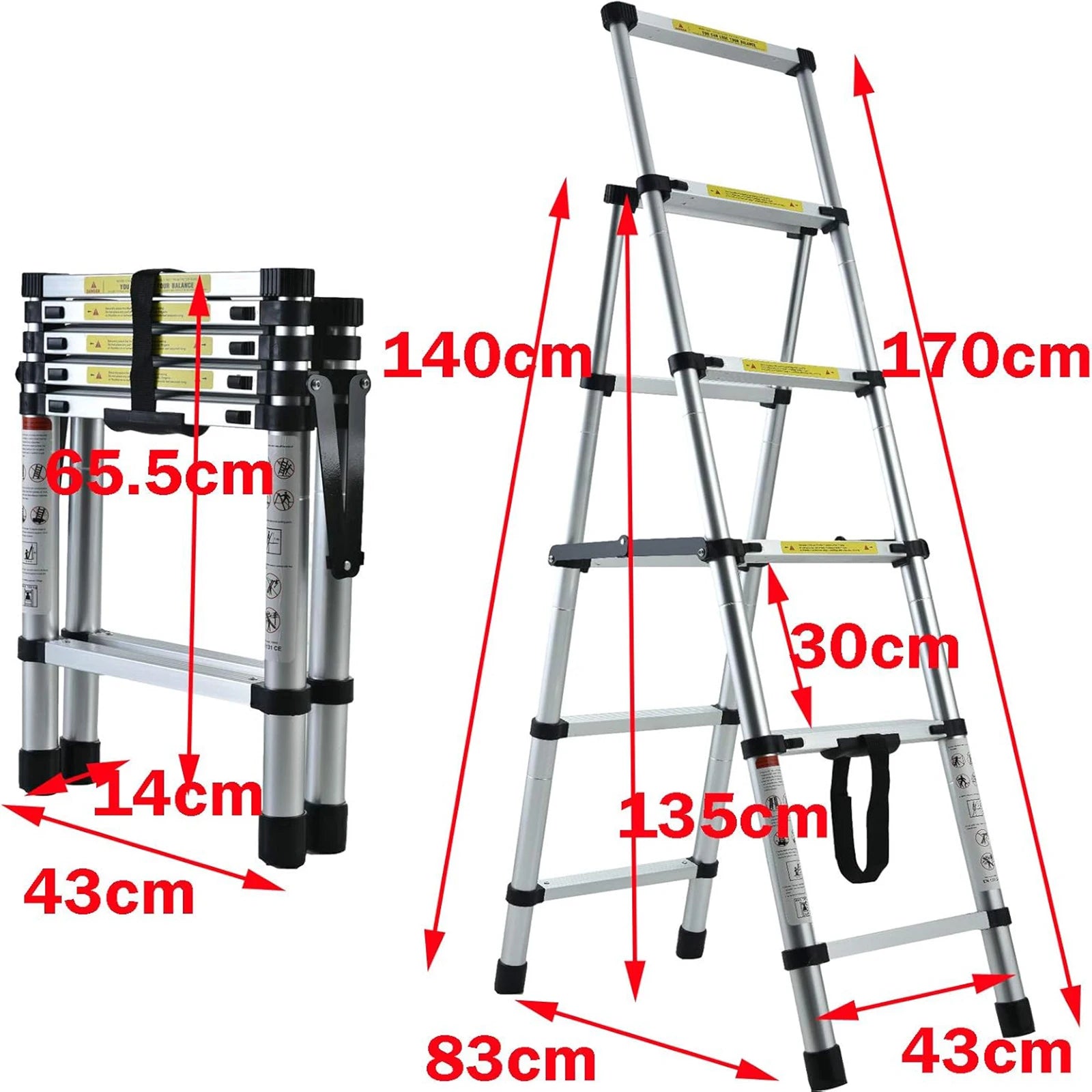 StepMaster — Telescopic A-Frame Step Ladder