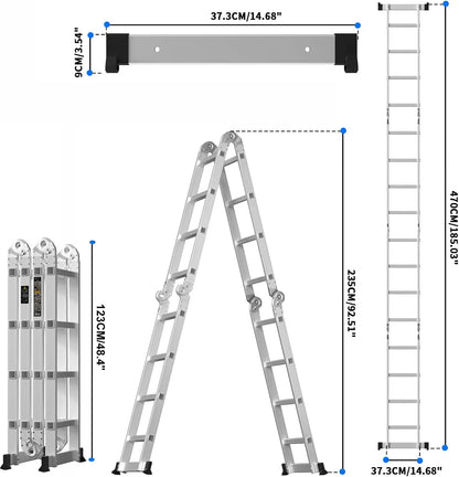 4.7M 14-in-1 Articulated Folding Ladder - FoldPro 470