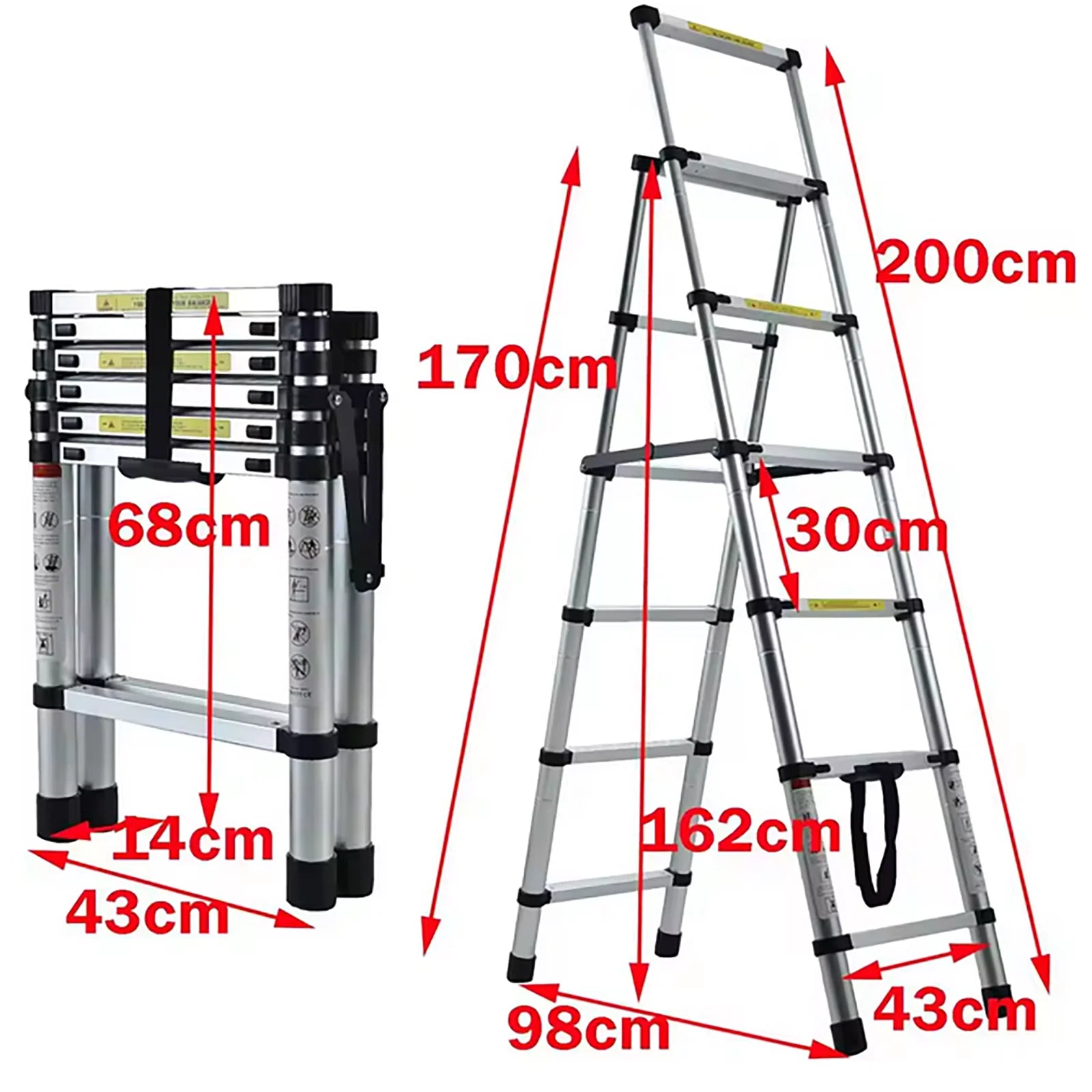 StepMaster — Telescopic A-Frame Step Ladder