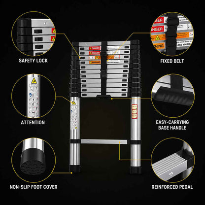 Aluminium Telescopic Ladder 3.8M