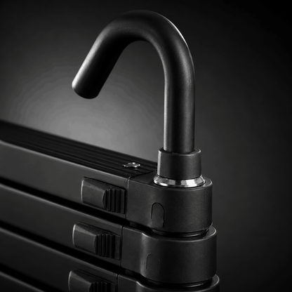 5M Black Telescopic Ladder with 360° Hooks - Apex 500B
