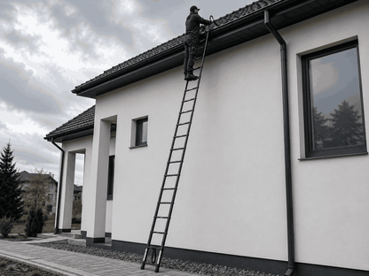 5M Black Telescopic Ladder with 360° Hooks - Apex 500B