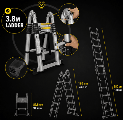 DualFrame 380 — 3-in-1 A-Frame & Telescopic Ladder
