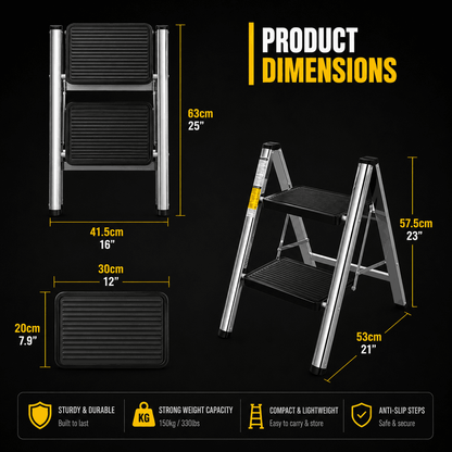 Steelrise — 2 & 3-Step Folding Step Ladder