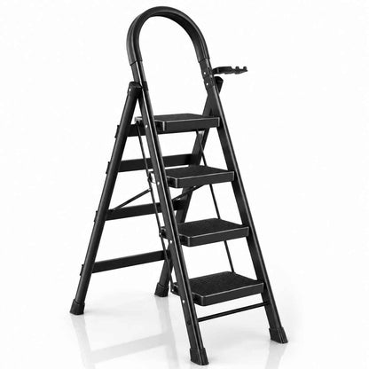 4-Step Carbon Steel Folding Step Ladder - StepHome C4