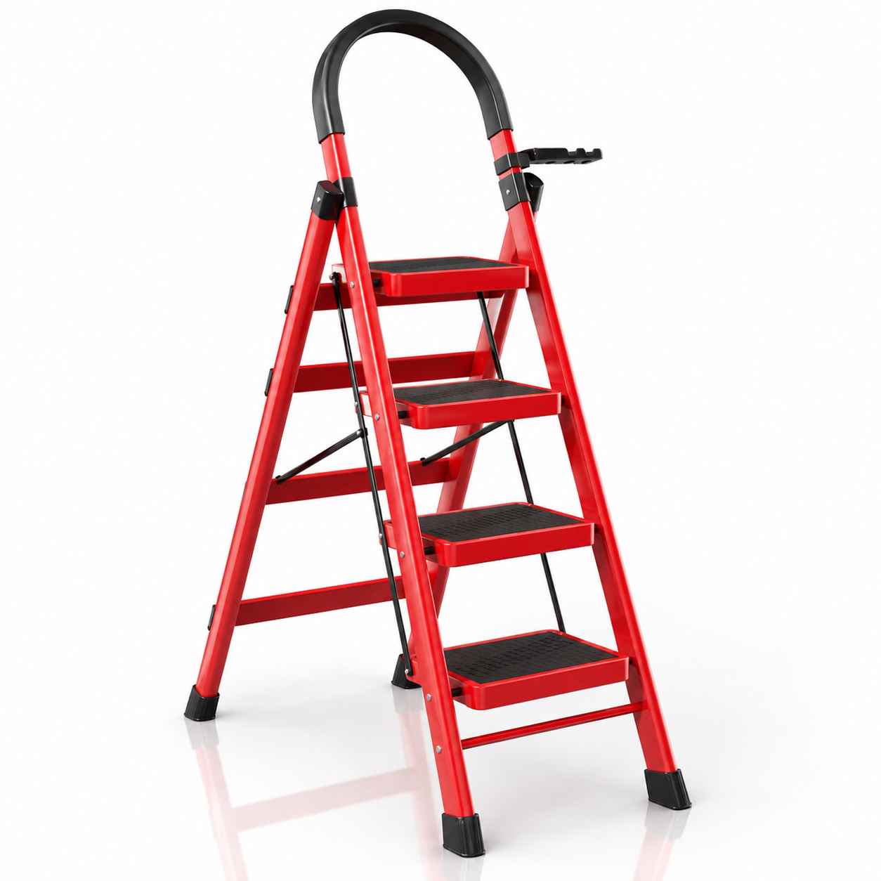 4-Step Carbon Steel Folding Step Ladder - StepHome C4