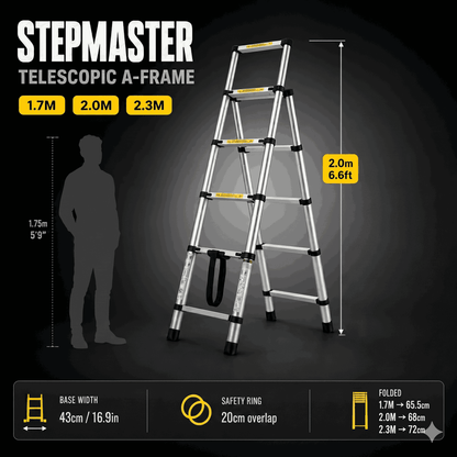 StepMaster — Telescopic A-Frame Step Ladder